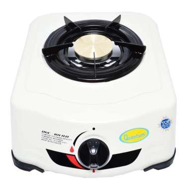 Kompor Gas Quantum 1 Tungku Putih QGC 101 RB Dan Selang QRL 032 Kompor