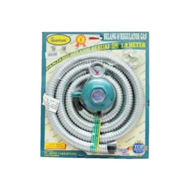 Kompor Gas Quantum 1 Tungku Putih QGC 101 RB Dan Selang QRL 032 Regulator