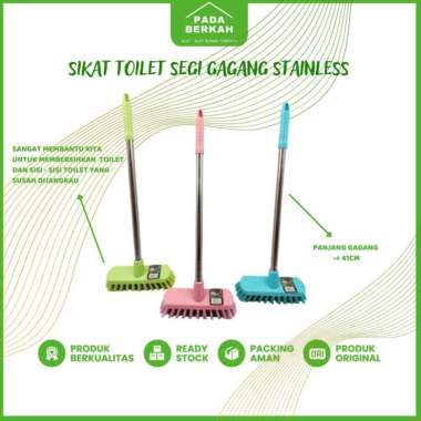 Sikat Wc / Sikat Toilet Persegi Panjang Gagang Stainless Sikat Gagang