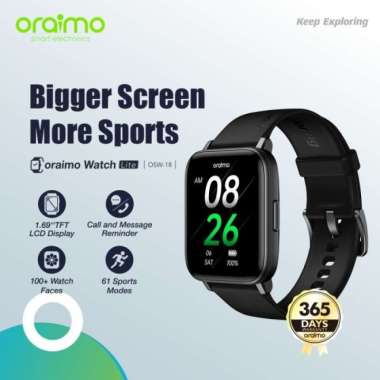 Smart Watch Oraimo OSW-18 Lite Smart Watch Jam Tangan Pintar- Black