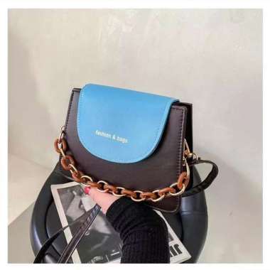 TAS SELEMPANG WANITA BAHAN PU FASHION & BAG/SHOULDER/BAHU/IMPOR/VIRAL BIRU1
