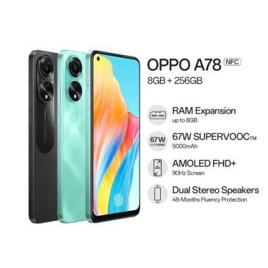 Oppo A78 4G Ram 8GB Rom 256GB hitam