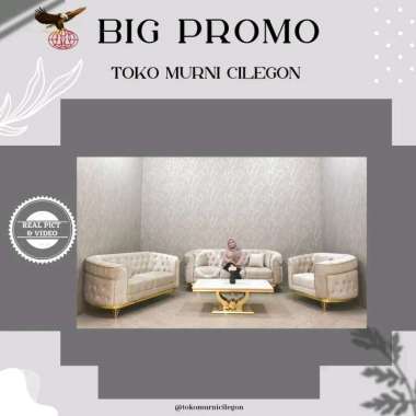 Sofa Eifell 321 Seater Cream Kaki Besi Gold