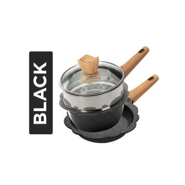 Goto Mavy Set Panci Mpasi Pan Bayi Peralatan Cookware Wajan Baby BLACK