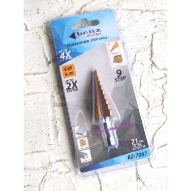 BENZ 4 - 20 MM Mata Bor Besi Pagoda Titanium Kerucut Step Drill 4mm - 20mm