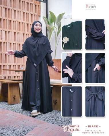 Gamis Syari Najwa Dress By Hijab Hayuri XL Black