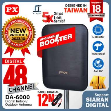 Antena TV Digital Indoor Outdoor + Booster Antenna DVBT2 4K PX DA-6000