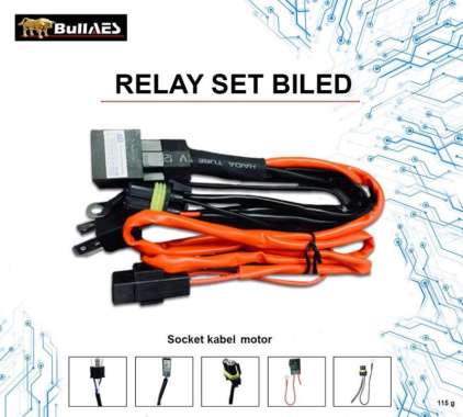 Kabel SET Relay SEKRING Hid LED BILED MOTOR H4 Merk AES