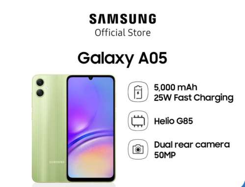 SAMSUNG A05 RAM 4/128 GB GARANSI RESMI ORIGINAL BISA KREDIVO / PAYLATER HIJAU