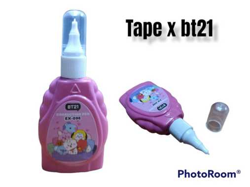 Tip Ex Botol Cair Correction Pen Motif Bt21 Ex-096 PINK