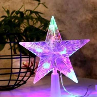 Lampu Bintang Pucuk Pohon Natal - Hiasan Natal