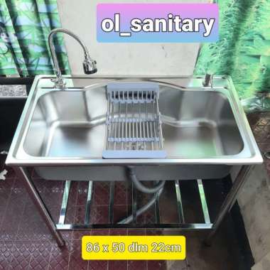 bak cuci piring kitchen sink portable sink set rak wastafel cuci pirin 8650 Meja