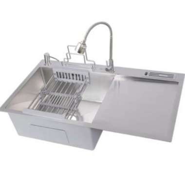 kitchen sink thsink 8548 stainless/bak cuci piring 1 lubang sayap