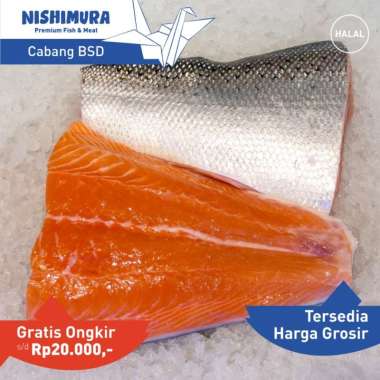 Ikan Salmon Fillet 1kg 500gr 200gr Mentai Hemat Tail Cut Potongan Pinggir Fresh Segar Frozen MPASI b