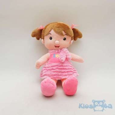 boneka gadis kecil little girl lucu gaun pink