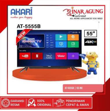 AKARI SMART ANDROID TV 55INC AT-5555B / AT5555B GARANSI RESMI -