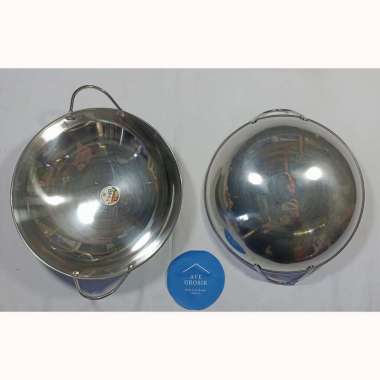 WAJAN KUALI STAINLESS STEEL BMW PENGGORENGAN KIRCHEN WARE WOK PAN KATEL BAR NO 28