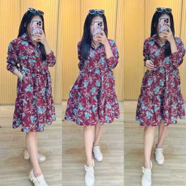 FM - DRES WANITA - DRES TERBARU - DRES KEKINIAN - DRES MOTIF - FN DRESS CLARA L PUTIH