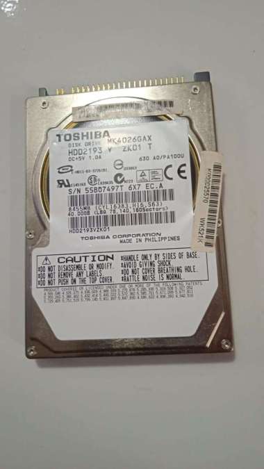 Hard Disk Laptop 40 GB Toshiba Second |Hardisk Internal Laptop 40 GB