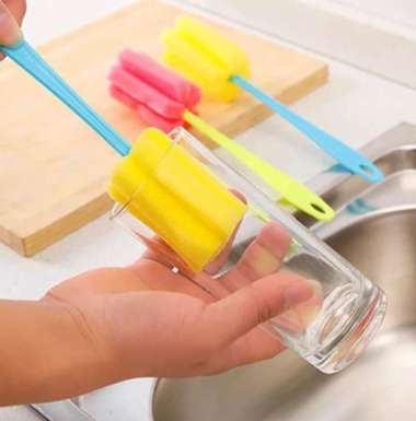 spons tongkat cuci gelas botol minum sponge sikat busa alat pembersih dot susu bayi cleaner stick sp