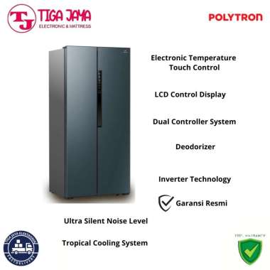 POLYTRON PRS460B KULKAS SIDE BY SIDE INVERTER 460L POLYTRON PRS460B
