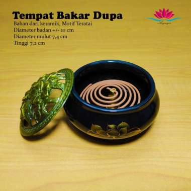 Tempat Pembakaran Dupa Lingkar Mini Motif Teratai