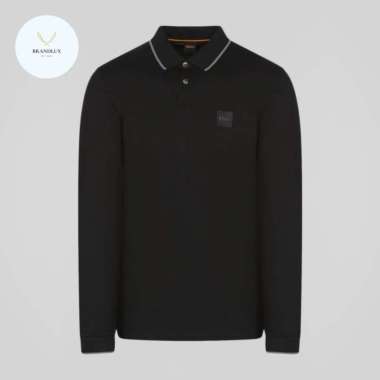 Hugo Boss Passertiplong with Logo Patch Long Sleeved Polo - 100% Authentic M