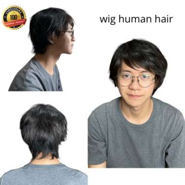 wig pria rambut palsu model korea bahan rambut asli human hair MR 01