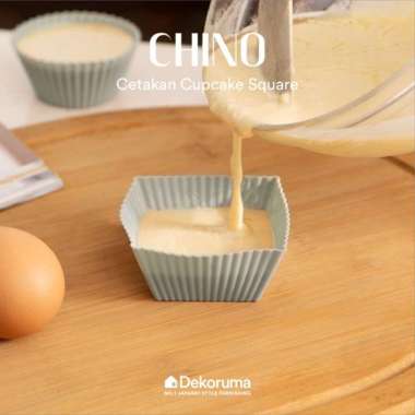 Dekoruma CHINO Cetakan Cupcake Square / Persegi Set of 6 - Grey