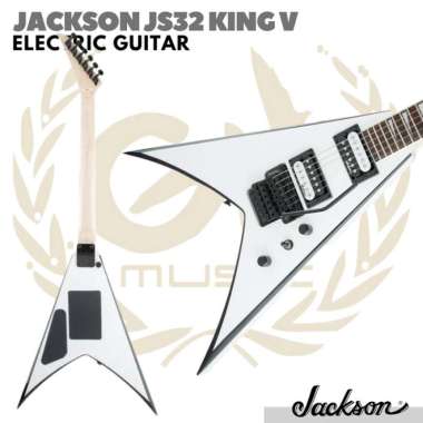 JACKSON JS32 KING V Electric Guitar | Gitar Listrik Elektrik Flying V - WHITE WHITE