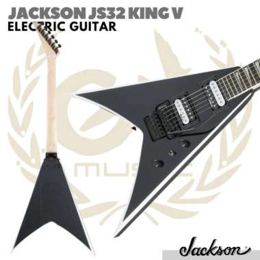 JACKSON JS32 KING V Electric Guitar | Gitar Listrik Elektrik Flying V - WHITE BLACK