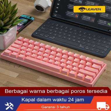 LEAVEN K620 keyboard mechanical tkl rgb murah type-c wired blue switch red switch hotswap mechanical