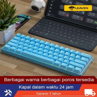 LEAVEN K620 keyboard mechanical tkl rgb murah type-c wired blue switch red switch hotswap mechanical