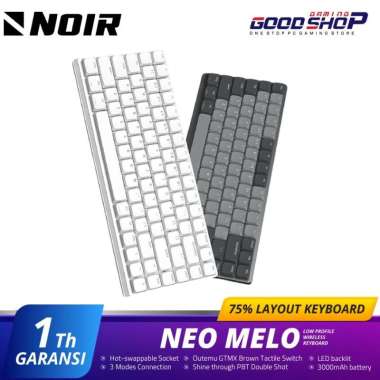 Noir Neo Melo Keyboard Low Profile Wireless 75% Mechanical Hotswap Tosca White