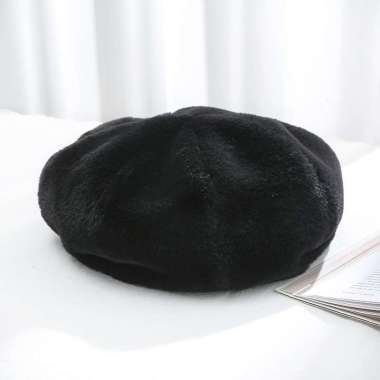 GST Topi Baret Musim Dingin Wanita / Baret Fur Wool Imitation Winter Fall / Topi Fashion Korea Jepan