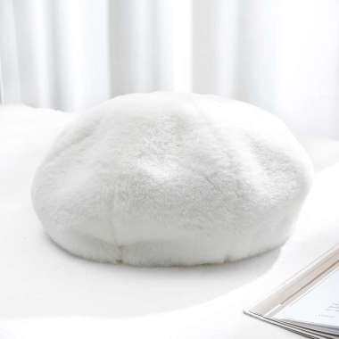 GST Topi Baret Musim Dingin Wanita / Baret Fur Wool Imitation Winter Fall / Topi Fashion Korea Jepan