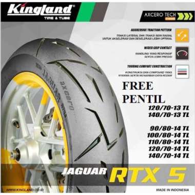 Ban luar Matic Kingland RTX 5 90/80-14 Free Pentil Tubeless Ring 14 Original 100%