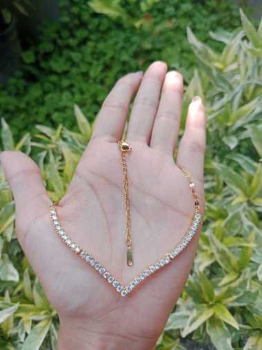 Kalung Dewasa Rantai Pecah Kopi Fuji Permata Titanium