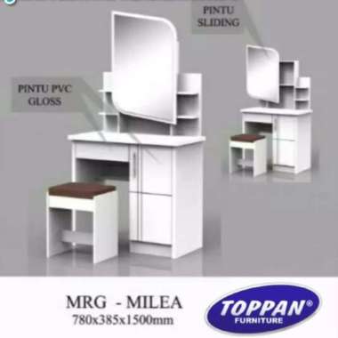 Meja Rias Tolet Putih Glossy Merk Toppan Milna