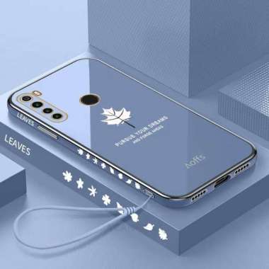 Casing Maple Redmi Note 8 Softcase Elektro Plating Bonus Tali Strap REDMI NOTE 8 BIRU