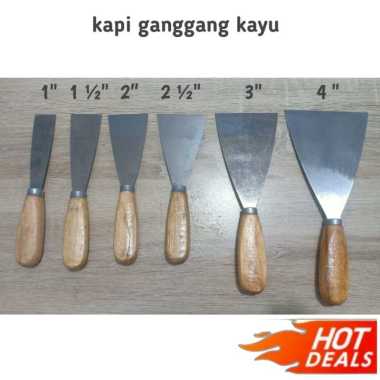 Kapi cat gagang kayu / Kape Cat, kapi gagang kayu, kape kayu, kape plat, scraper kapi kayu 3"