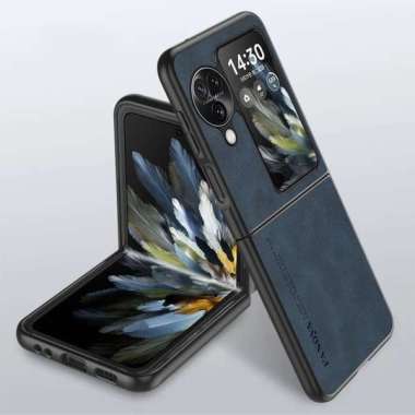 Casing Oppo Find N3 Flip Oppo Find N3 Premium Leather Fanoya FIND N3 FLIP BLUE