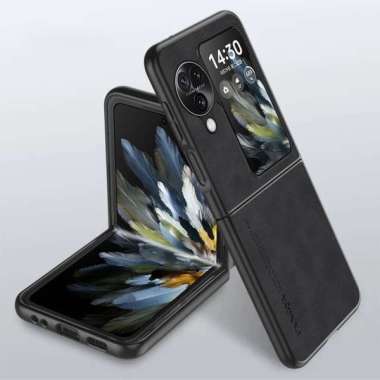 Casing Oppo Find N3 Flip Oppo Find N3 Premium Leather Fanoya FIND N3 FLIP BLACK