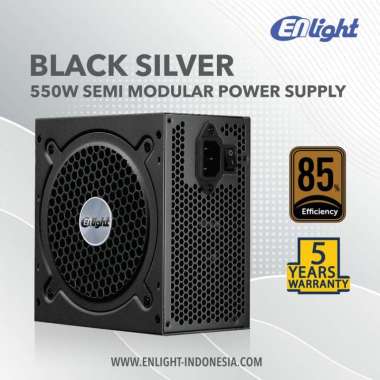 Enlight Black Silver 550 Watt 80 Plus Bronze PSU 550W Semi Modular