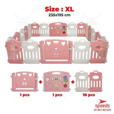 Siya ✨Free Bubblewrap Pagar Anak Bayi Speeds Lx 001-1201 Pagar Set Playground Pagar Mainan Anak Play