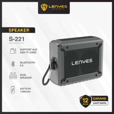 Lenyes S221 speaker bluetooth portable wireless premium tws original Biru