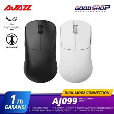 Ajazz AJ099 Ultra Lightweight Dual Mode Gaming Mouse AJ099 Hitam