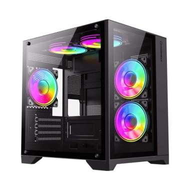 Gamemax Infinity Mini White Black | Casing PC M-ATX ITX | CPU PC Case Hitam