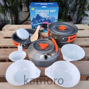 ZS Cooking Set DS 308 Plus Teko - Alat Masak Camping Nesting