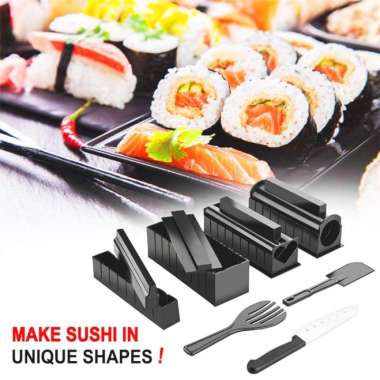 Alat Cetakan Sushi Roll Roller Maker 10 Set Bento Onigiri Kimbab Nori SET 10 PCS